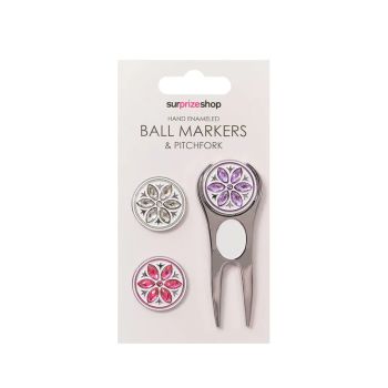 Surprizeshop Suprizeshop Silver Crystal Ball Maker AND Pitchfork Pack Golf Ball