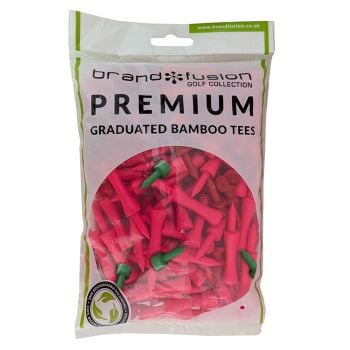Brand Fusion Graduated Bamboo Golf Tees Bumper Pack Pink