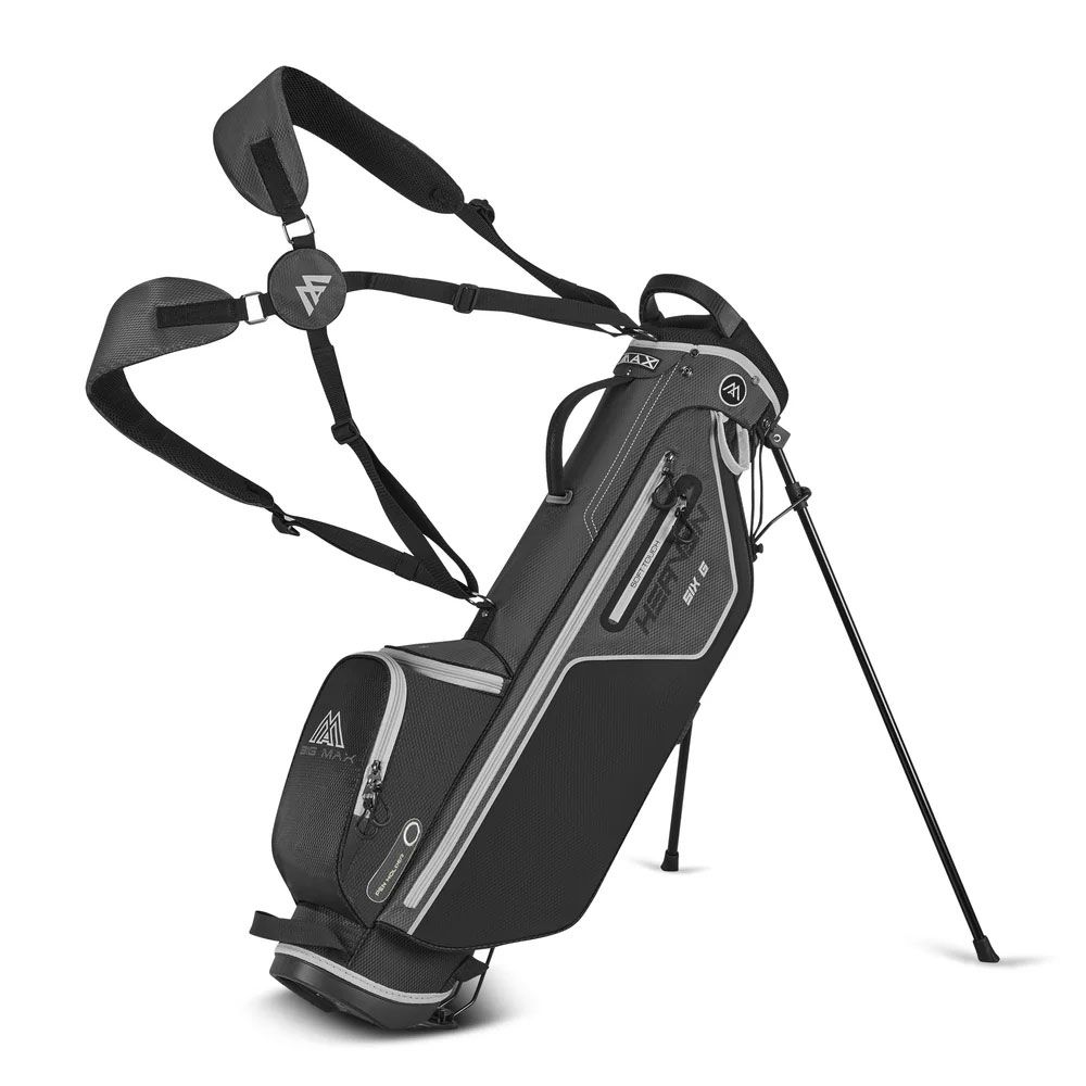 BIG MAX Big Max Dri Lite Heaven Six G Stand Bag Charcoal Black White