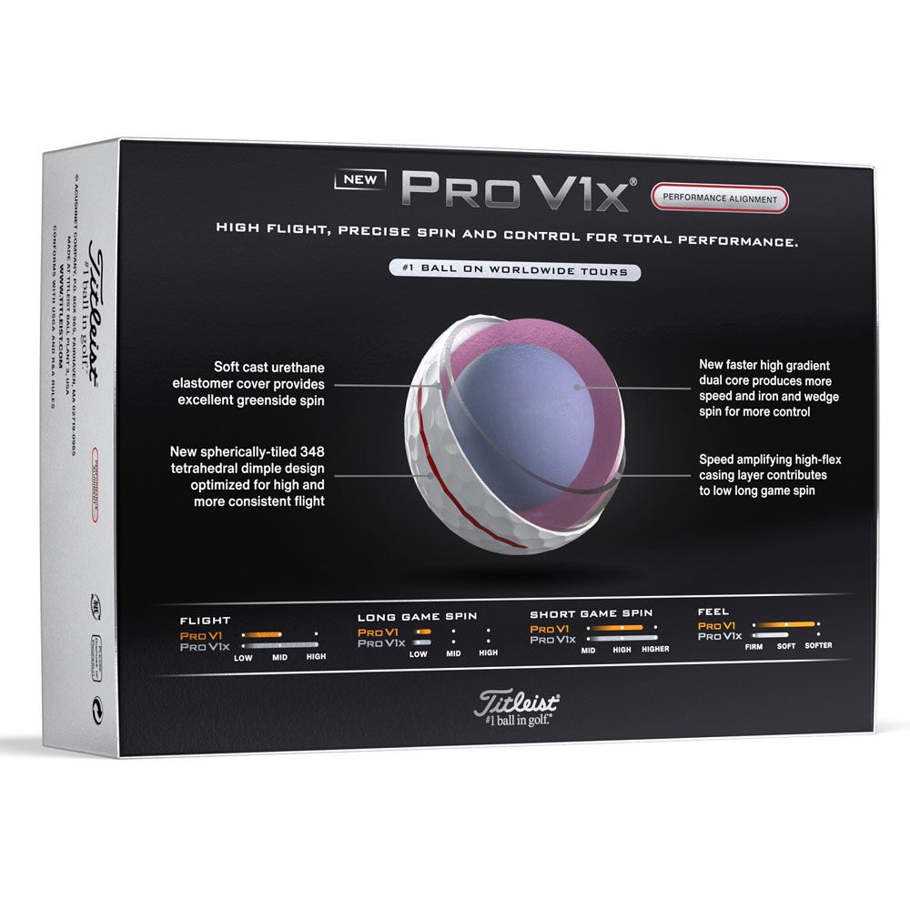 TITLEIST TITLEIST PRO V1X AIM PERF ALIGN RED DOZEN