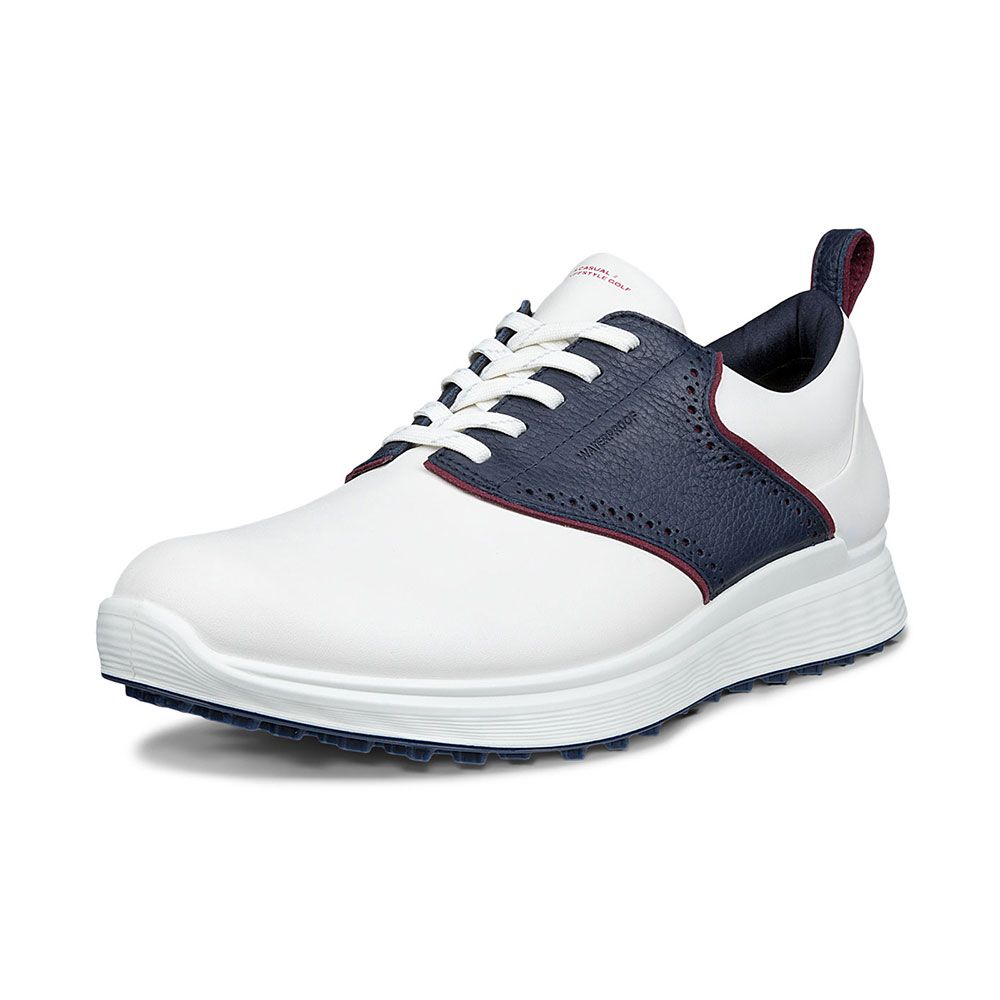 ECCO Ecco S Casual Golf Shoes White Marine