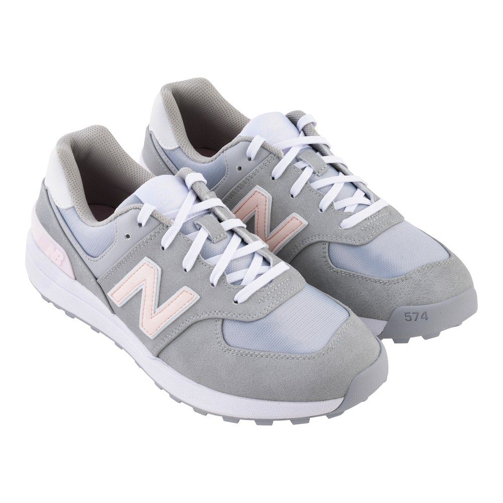 NEW BALANCE New Balance Womens 574 Greens V2 Golf Shoes  Grey Pink