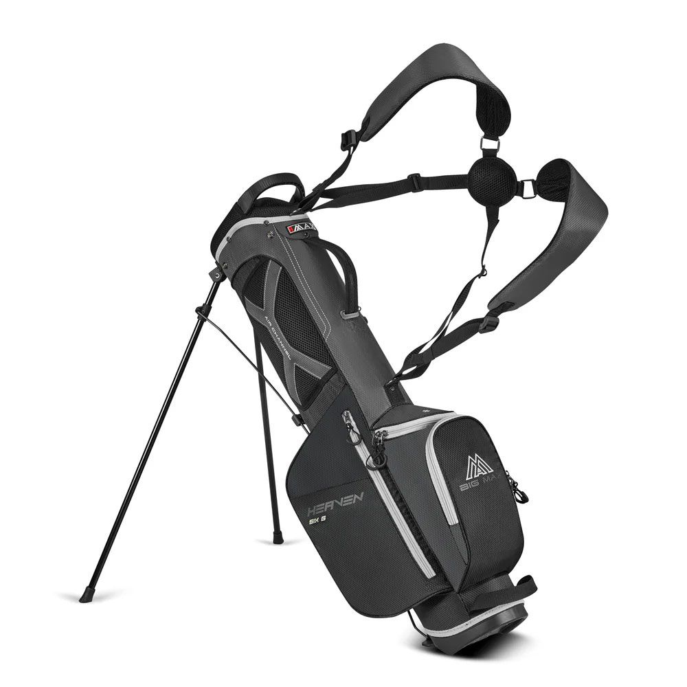 BIG MAX Big Max Dri Lite Heaven Six G Stand Bag Charcoal Black White