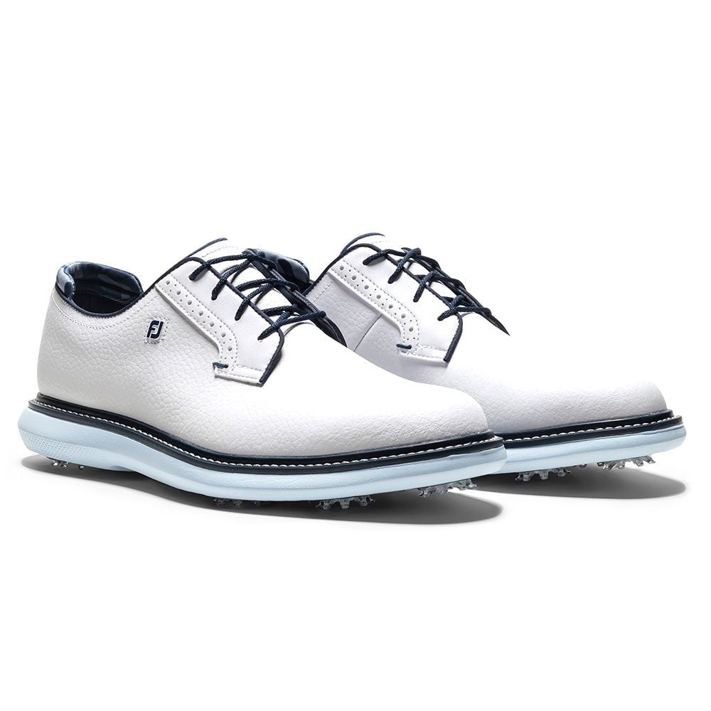 FOOTJOY Footjoy Traditions Blucher Golf Shoes White Sky Blue Camo 57972