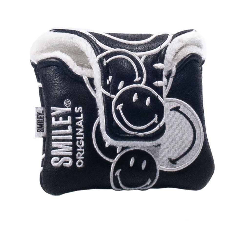 BRAND FUSION Brand Fusion Smiley Original Stacked Mallet Putter Headcover Black White