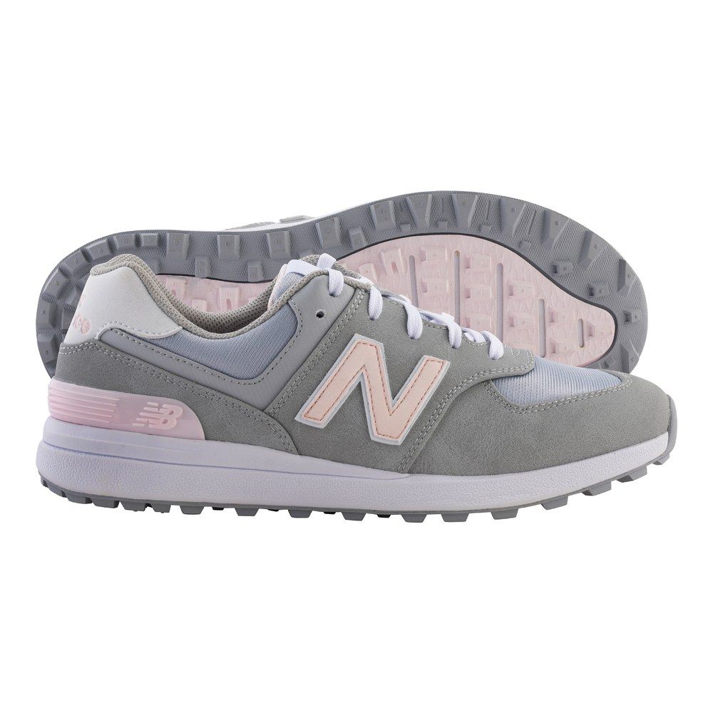 NEW BALANCE New Balance Womens 574 Greens V2 Golf Shoes  Grey Pink